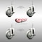 Service Caster 4 Inch 316SS Gray Polyurethane Swivel 1/2 Inch Threaded Stem Caster Set Brake SCC SCC-SS316TS20S414-PPUB-TLB-121315-4 - alternate 2